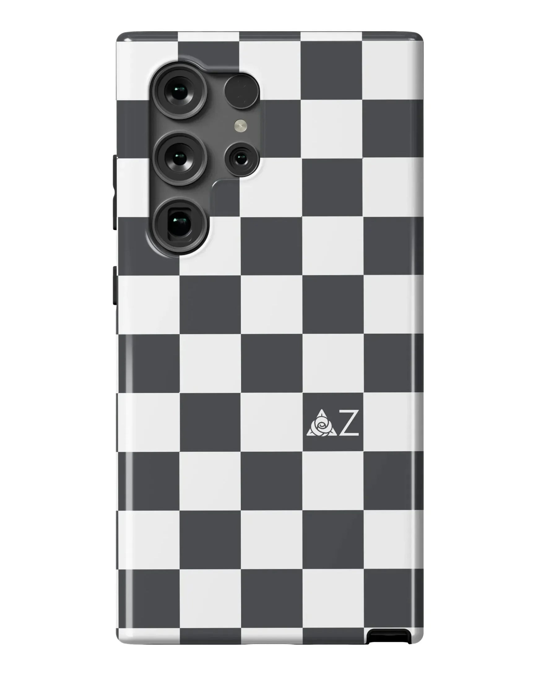 Delta Zeta Samsung Galaxy 24, 23 Mobile Phone Case - Gray Check Gloss Mobile Phone Cases