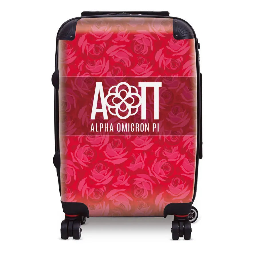 Alpha Omicron Pi Carry-on Suitcase - Rose Pattern Suitcases
