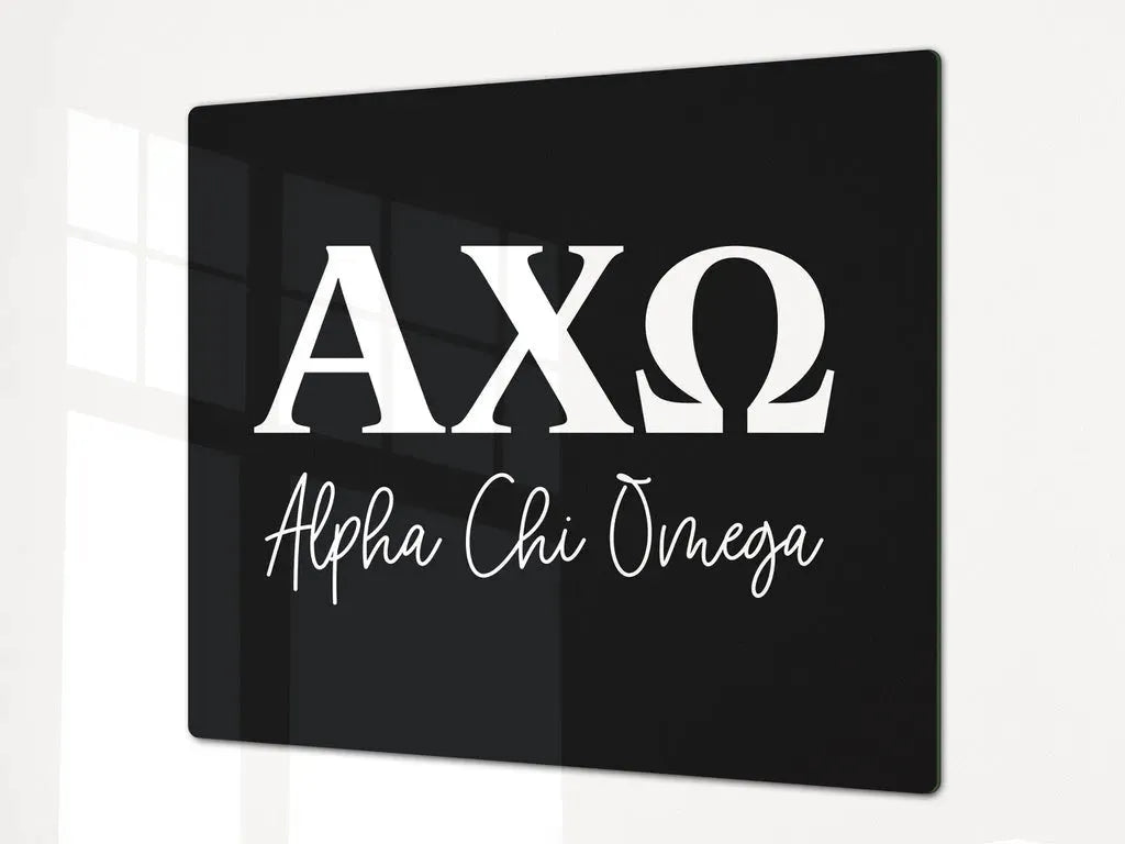 Alpha Chi Omega Charcuterie Board Party Event Tray Black Serveware