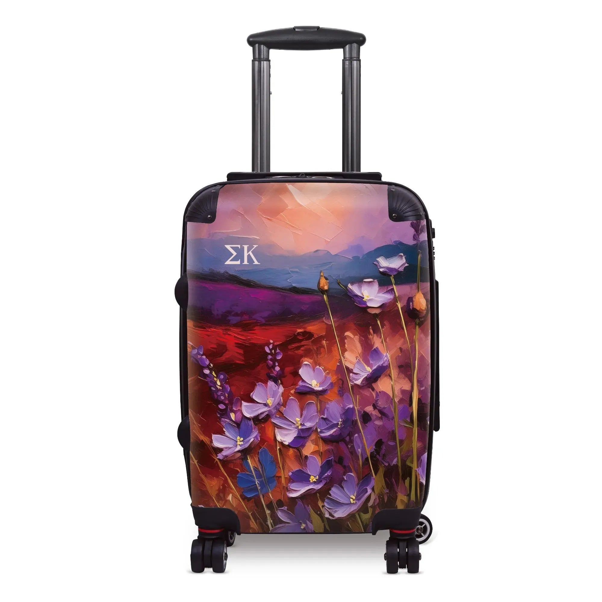 Sigma Kappa Carry-on Suitcase - Bold Purple Violets Suitcases