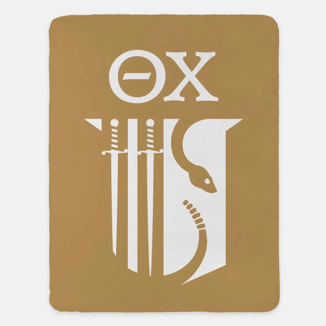 Theta Chi XL 60x80 Blanket - Shield Gold Throw Blankets
