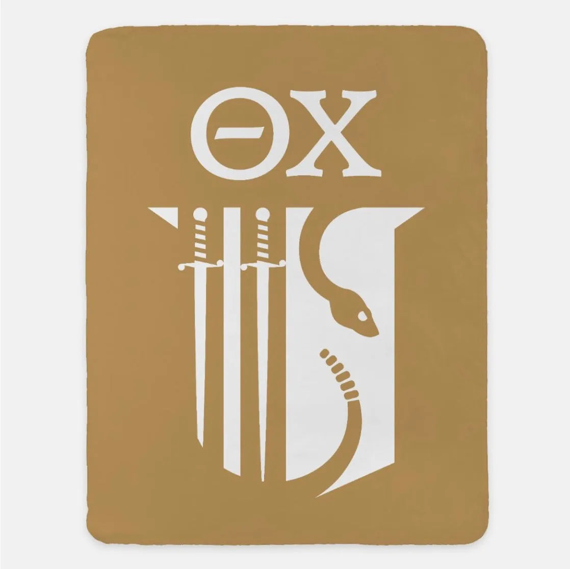 Theta Chi XL 60x80 Blanket - Shield Gold Throw Blankets