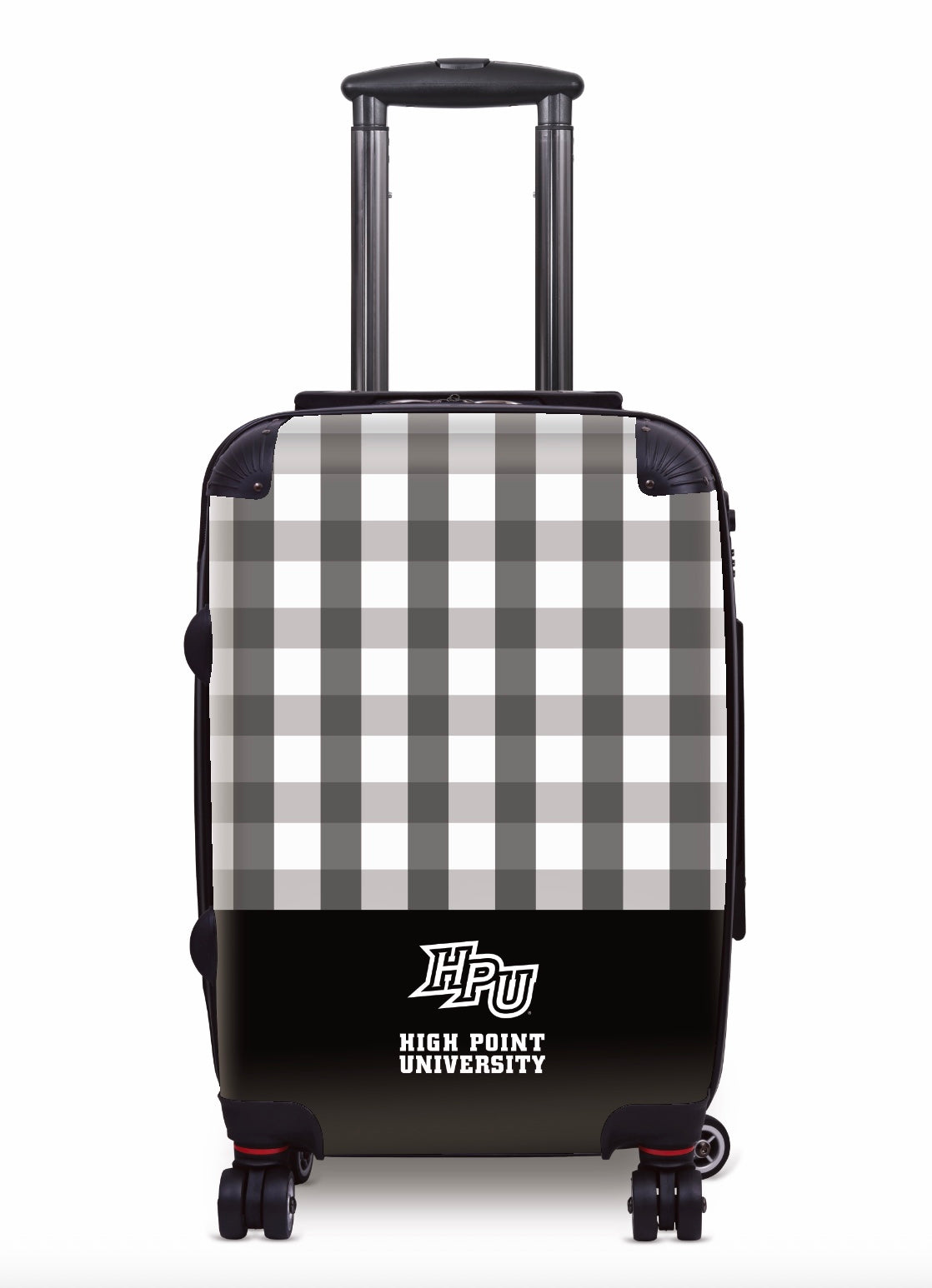 High Point University Carry-On Suitcase - Gingham Black Suitcases