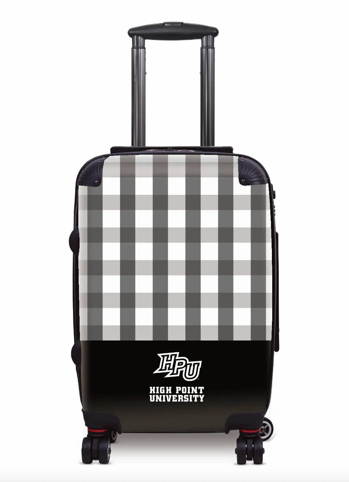 High Point University Carry-On Suitcase - Gingham Black Suitcases