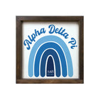 Alpha Delta Pi 12x12 Wood Framed Sign - Rainbow Walnut Stain Wall Art & Signs