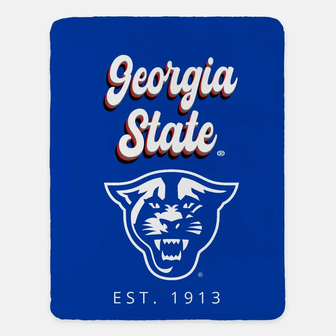 Georgia State XL 60x80 Sherpa Blanket - Retro Throw Blankets