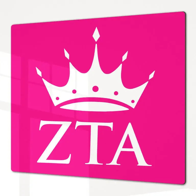 Zeta Tau Alpha Charcuterie Board Party Tray Cheeseboard - Pink Serveware