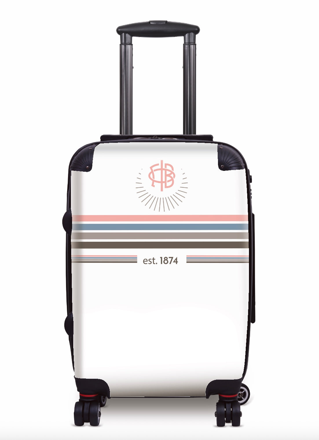 Gamma Phi Beta Carry-on Suitcase -Preppy Stripes Suitcases