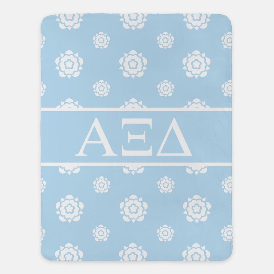 Alpha Xi Delta Blanket XL 60x80 - Tudor Rose | AXiD Gifts & Decor