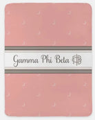 Gamma Phi Beta XL 60x80 Sherpa Throw Blanket - Crescent Blush Throw Blankets