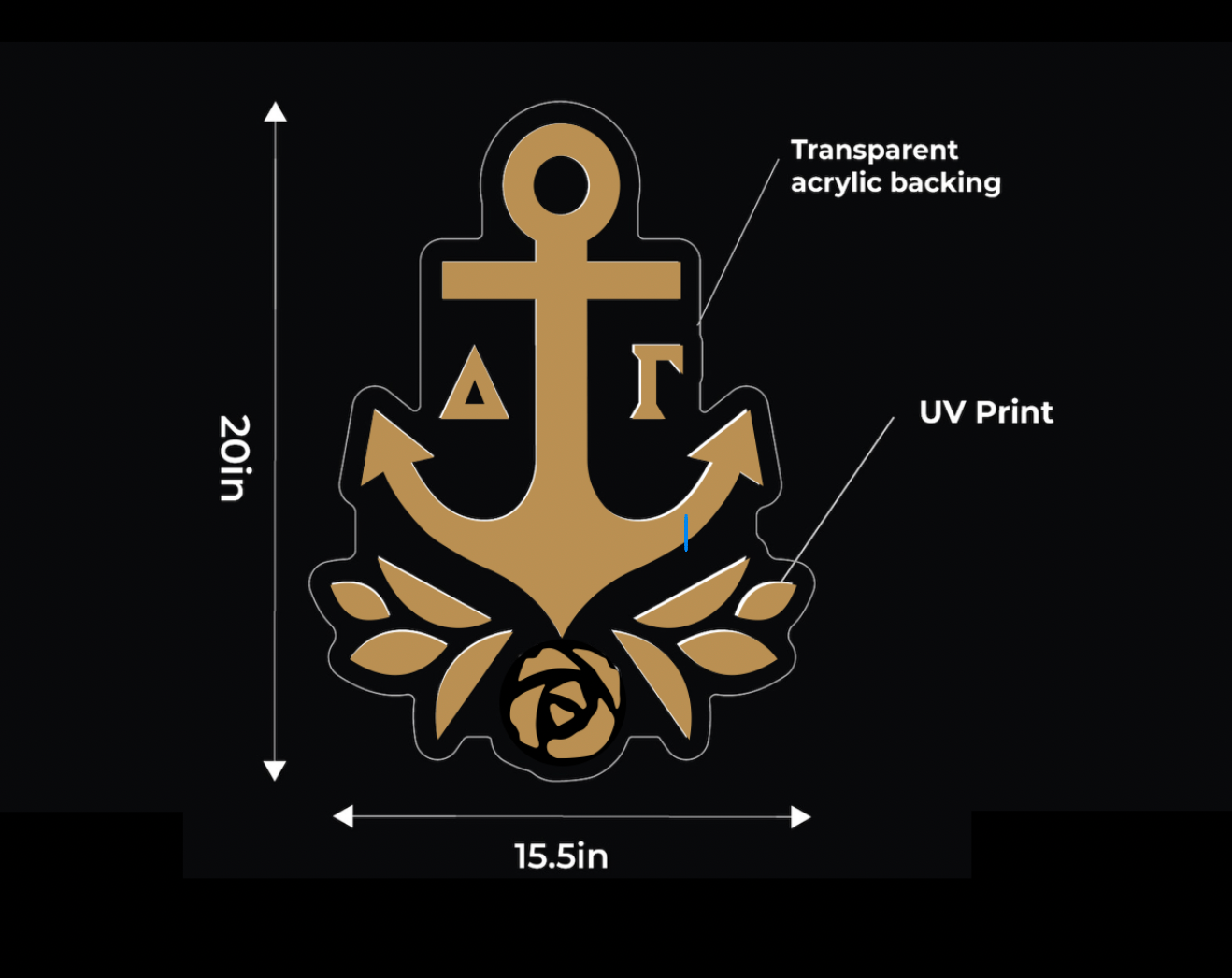 Delta Gamma Heart LED Neon Sign w/ Dimmer | DG Wall Art