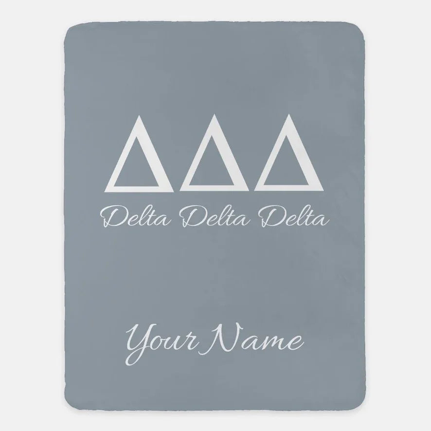 Personalized Delta Delta Delta Sherpa Blanket - Greek Letters 60x80