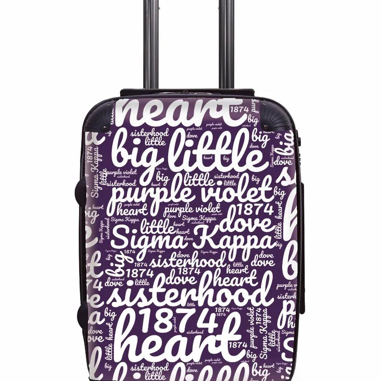 Sigma Kappa Carry-on Luggage - Expression Art Purple Suitcases