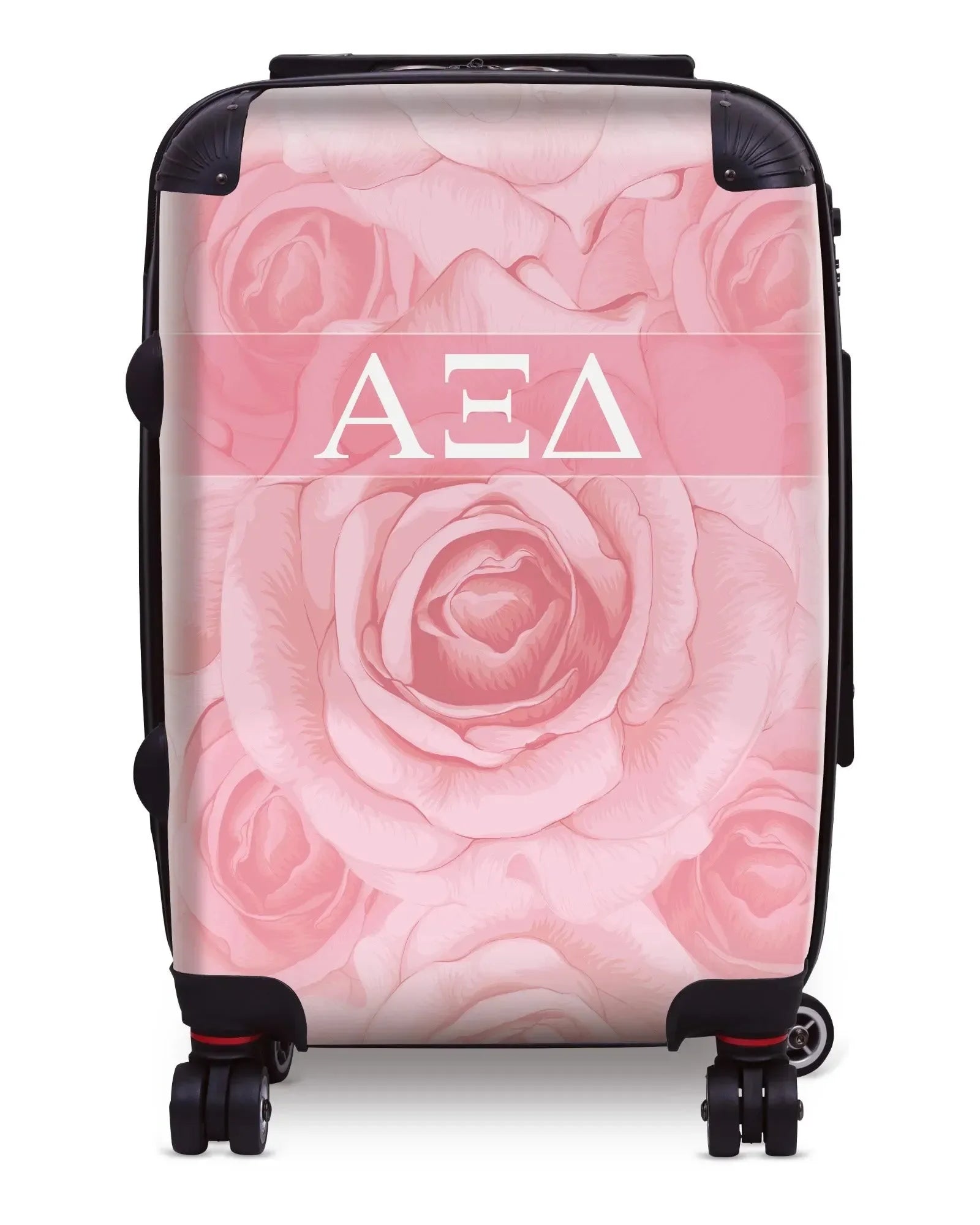 Alpha Xi Delta Carry-on Suitcase - Pink Rose Pattern Suitcases