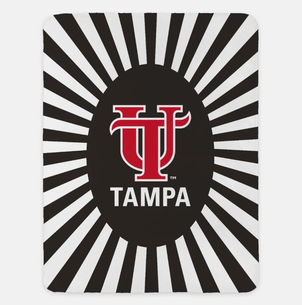 University of Tampa XL 60x80 Throw Blanket - UT Starburst Black Throw Blankets