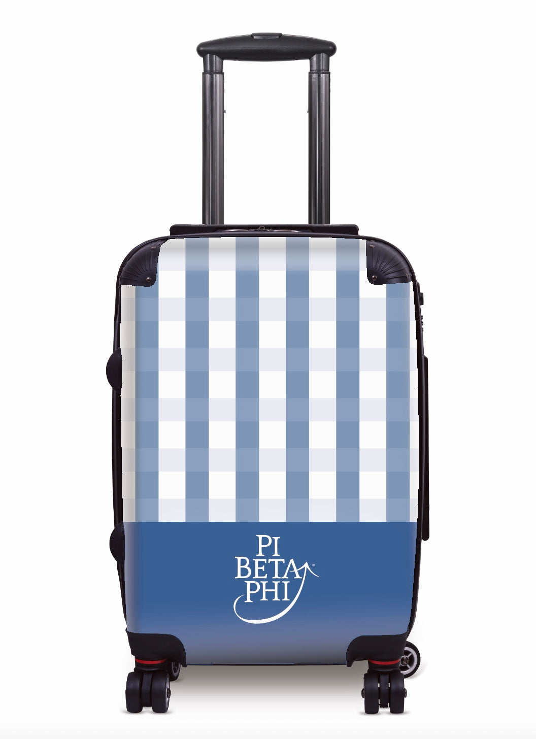 Pi Beta Phi Carry-on Suitcase - Gingham Blue Suitcases