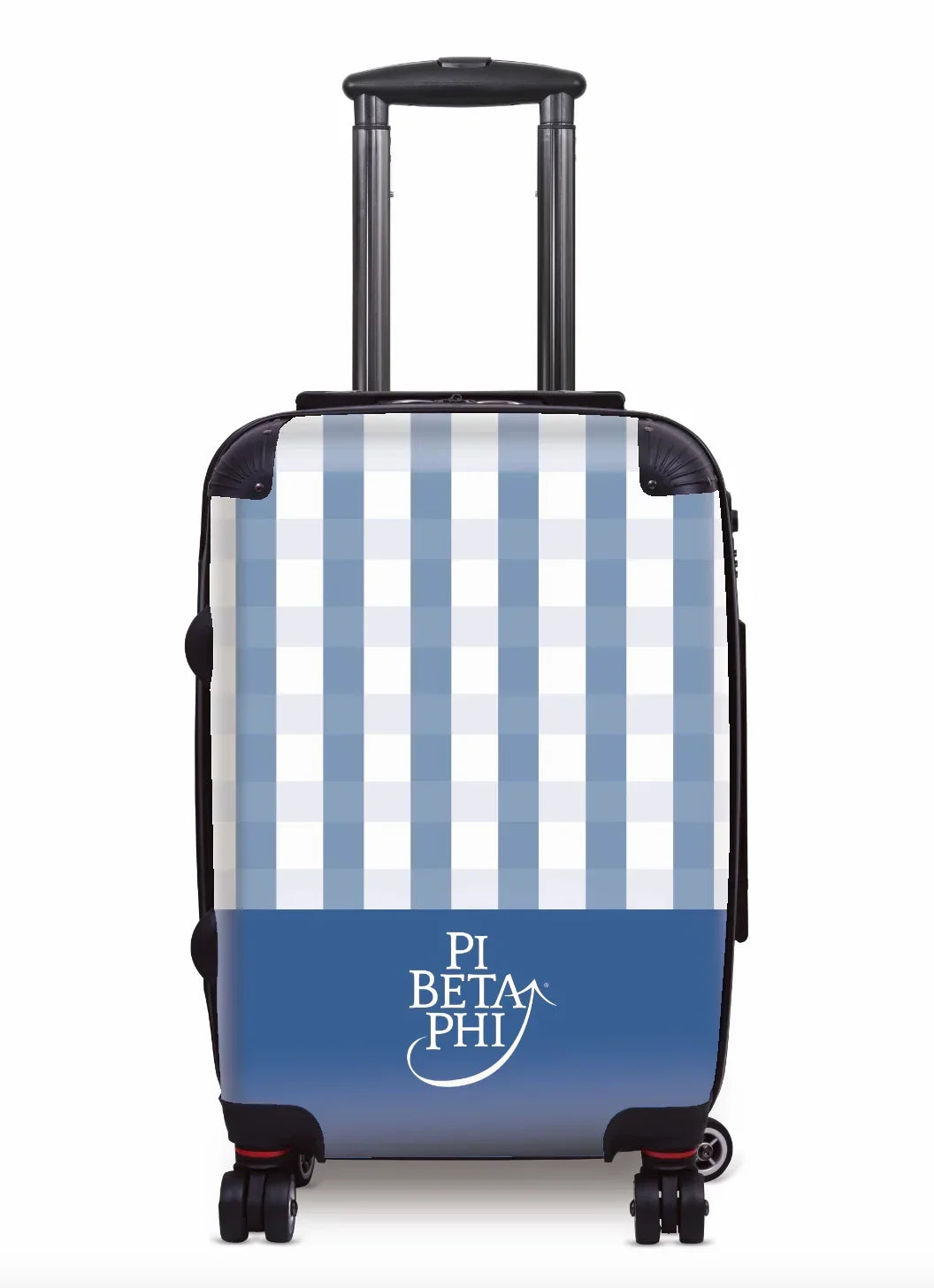 Pi Beta Phi Carry-on Suitcase - Gingham Blue Suitcases