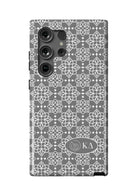 Kappa Delta Samsung Galaxy 24, 23 Mobile Phone Case - Gray Ornate Gloss Mobile Phone Cases