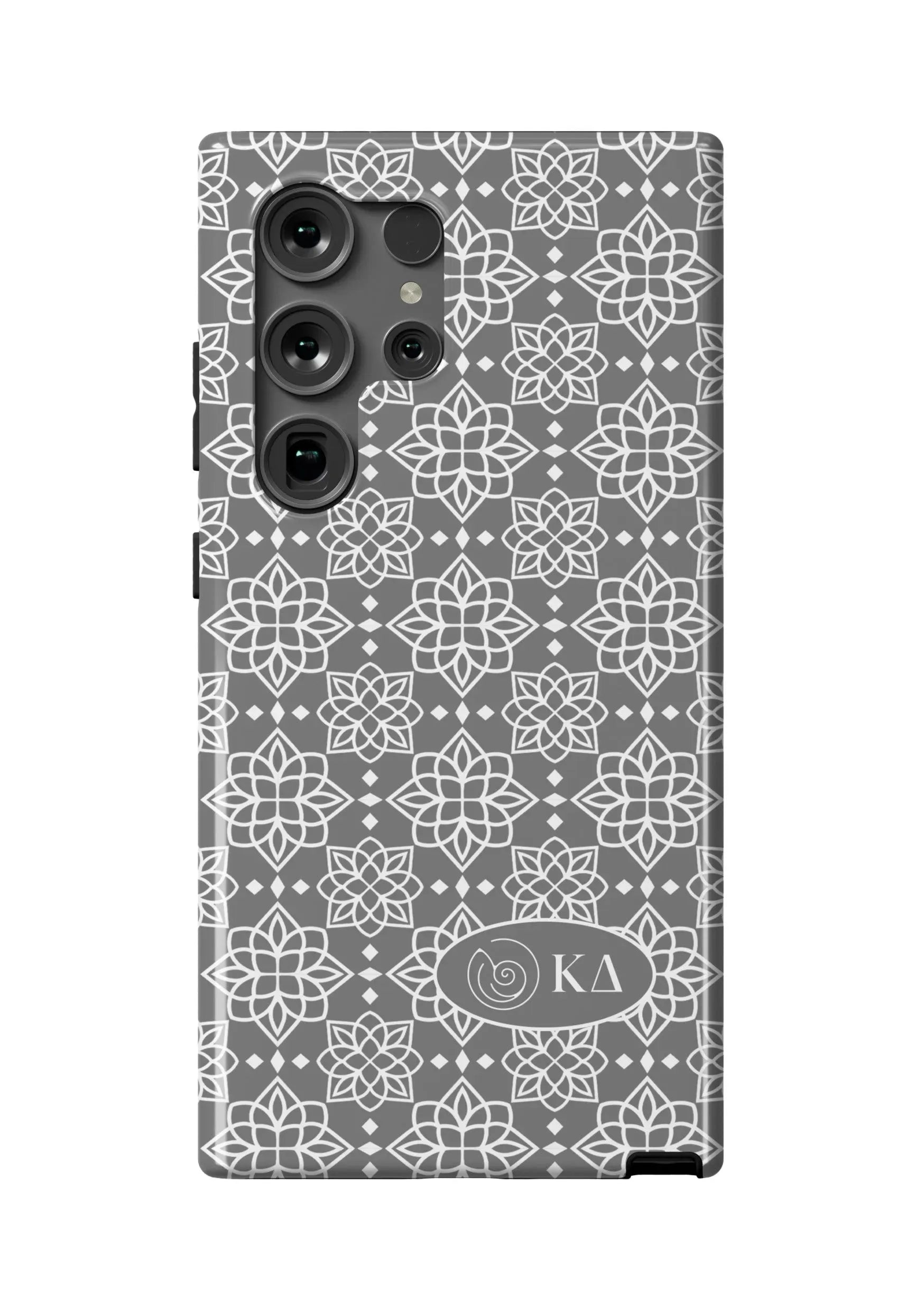 Kappa Delta Samsung Galaxy 24, 23 Mobile Phone Case - Gray Ornate Gloss Mobile Phone Cases