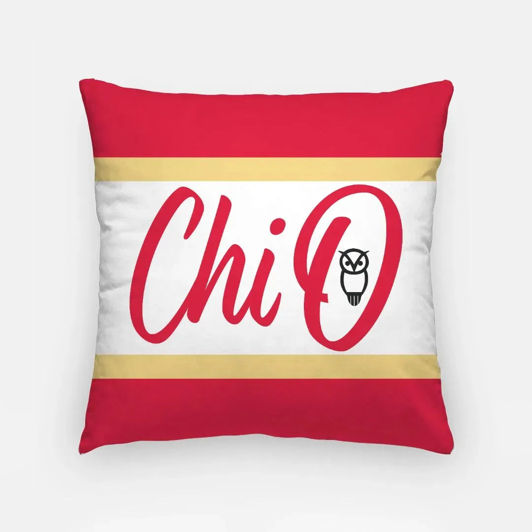Chi O Striped 18" Throw Pillow Cover Pillow Covers