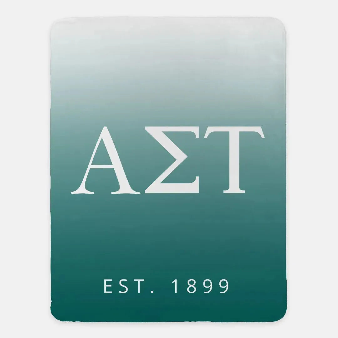 Alpha Sigma Tau XL 60x80 Sherpa Throw Blanket - Gradient Throw Blankets