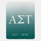 Alpha Sigma Tau XL 60x80 Sherpa Throw Blanket - Gradient Throw Blankets