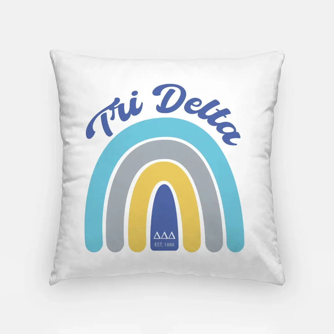 Tri Delta 18" Throw Pillow Cover - Rainbow Pillow Covers