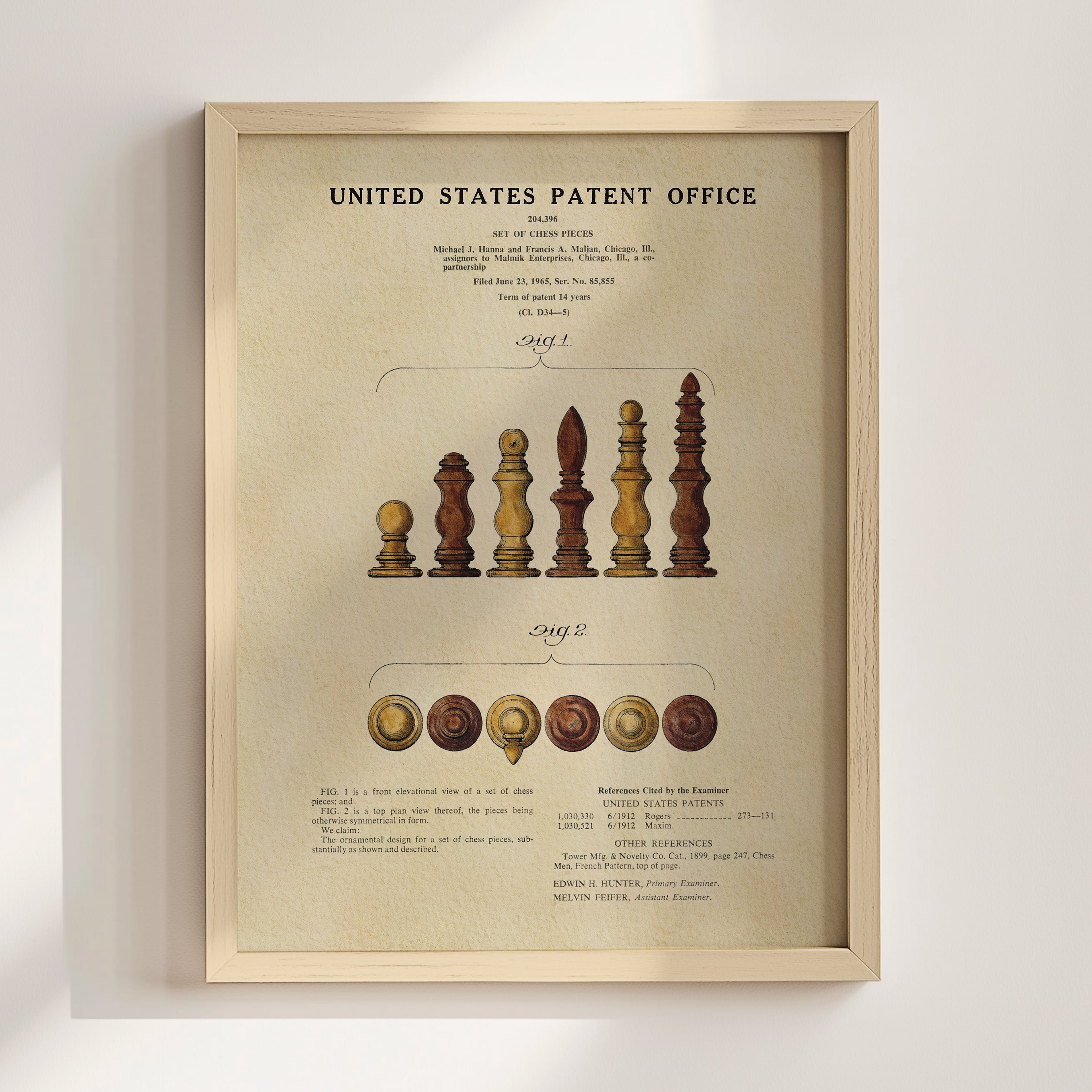 Chess Pieces US Patent Art Print
