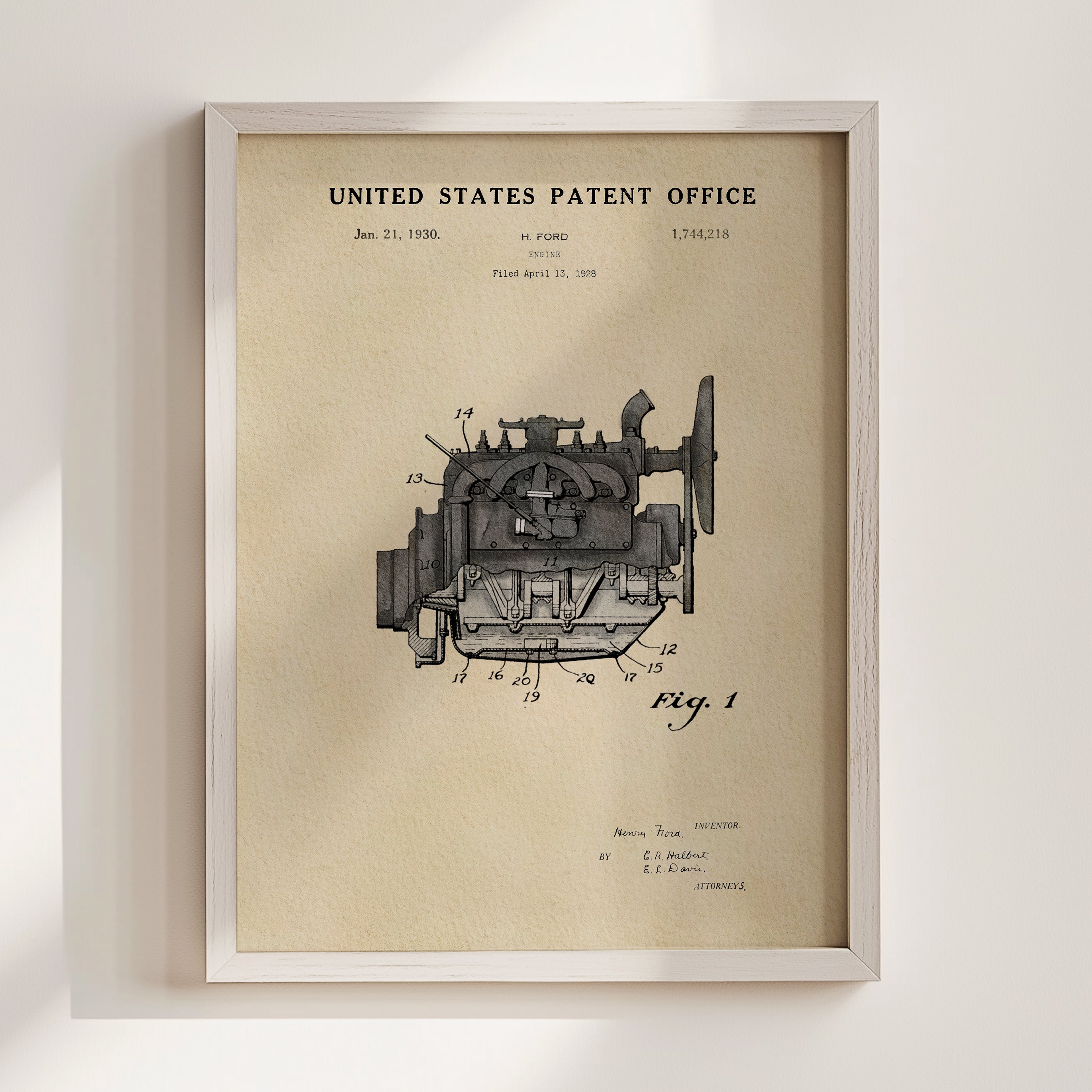 Henry Ford Engine US Patent Art Print