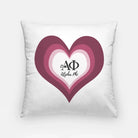 Alpha Phi 18" Throw Pillow Cover - Heart Pillow Covers