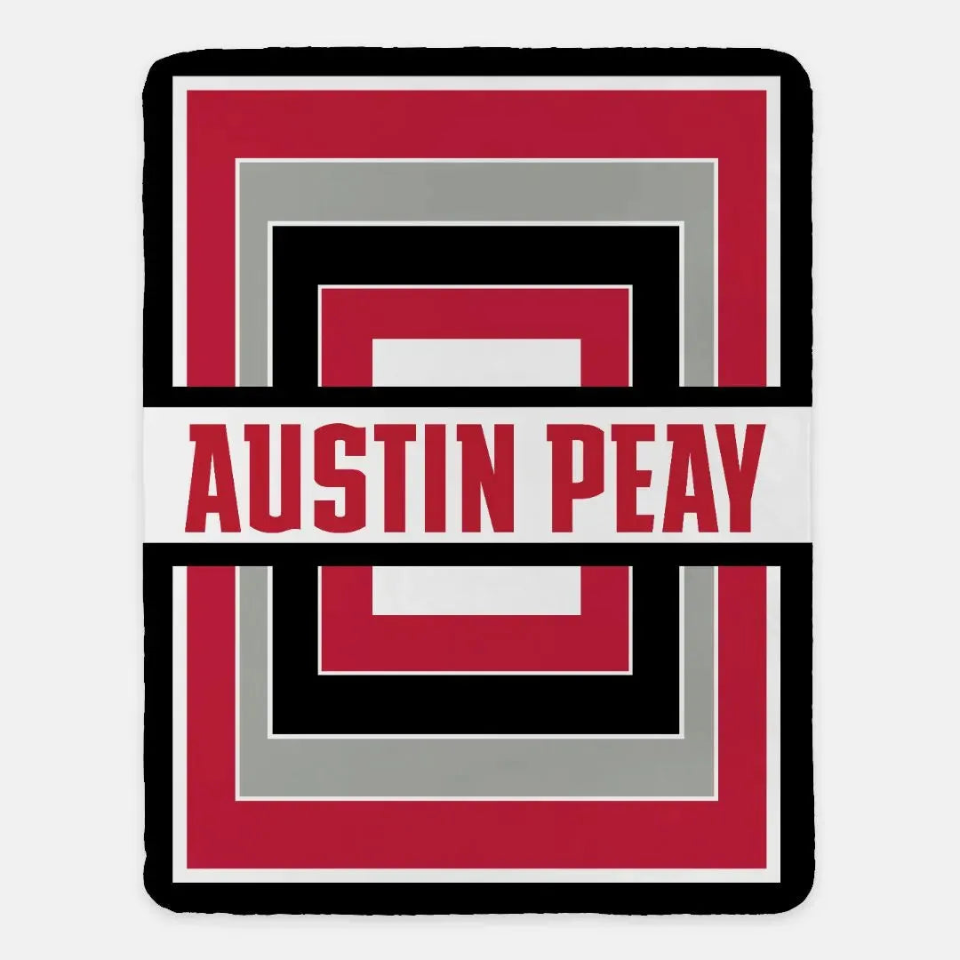 Austin Peay XL 60x80 Sherpa Throw Blanket - Geometric Throw Blankets