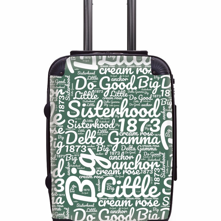 Delta Gamma Carry-on Suitcase - Expression Art Green Suitcases