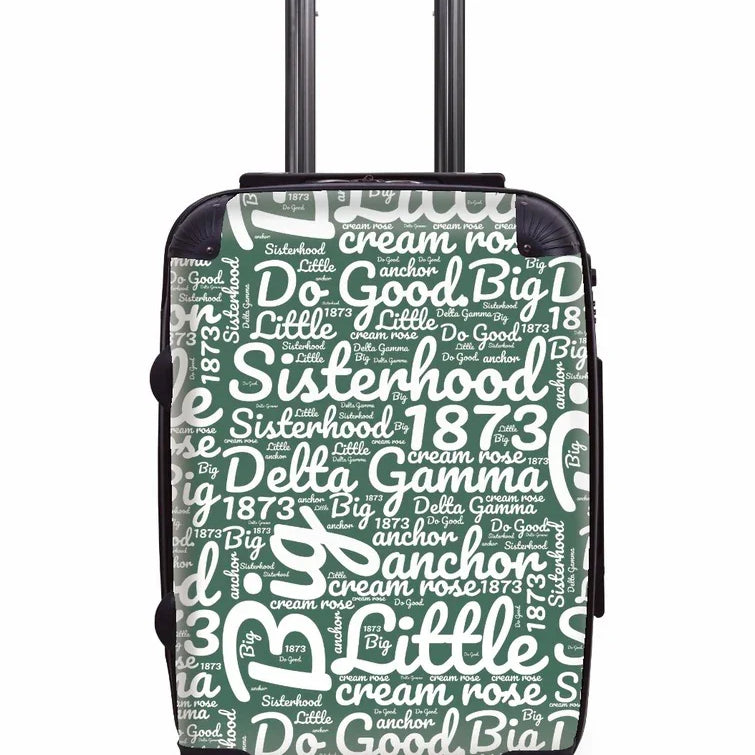 Delta Gamma Carry-on Suitcase - Expression Art Green Suitcases