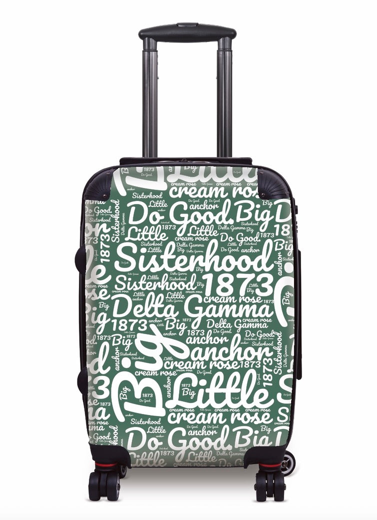 Delta Gamma Carry-on Suitcase - Expression Art Green Suitcases