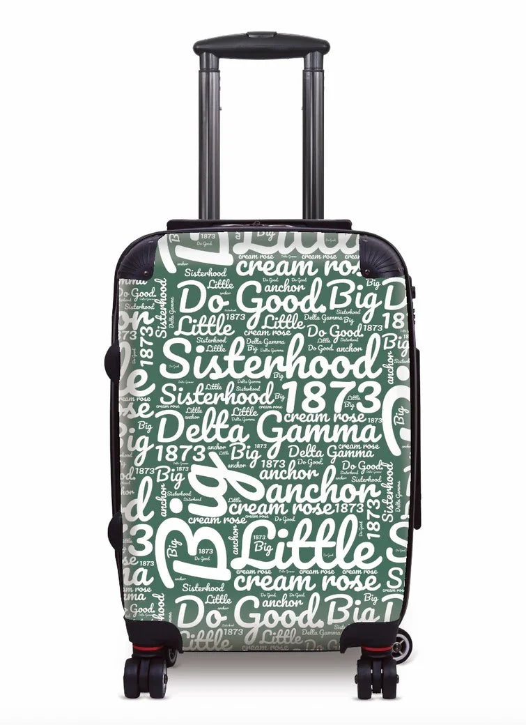 Delta Gamma Carry-on Suitcase - Expression Art Green Suitcases