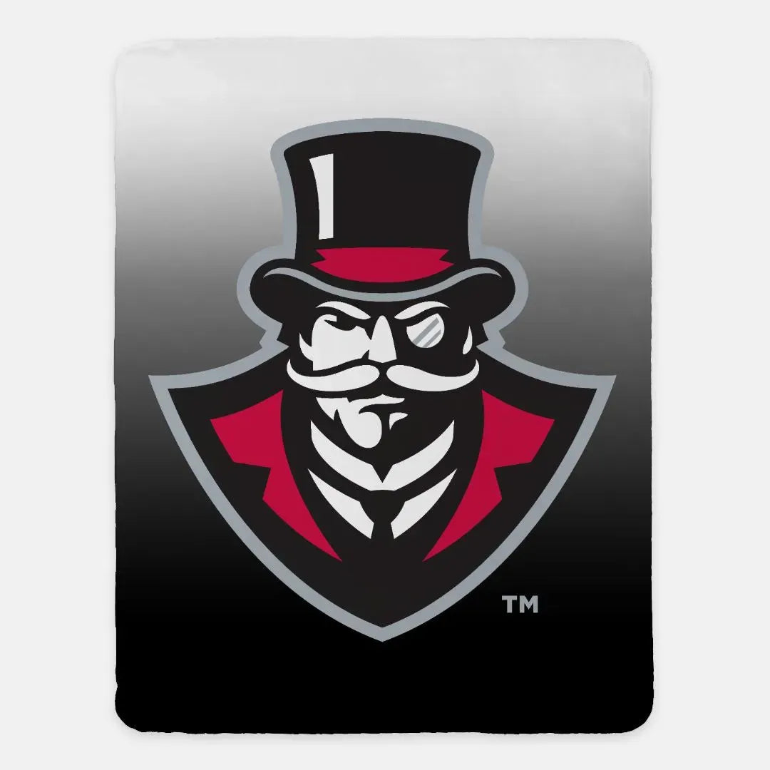 Austin Peay State University XL 60x80 Sherpa Throw Blanket Black Gradient Throw Blankets