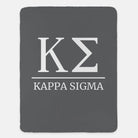 Kappa Sigma XL 60x80 Sherpa Throw Blanket Dark Gray Throw Blankets