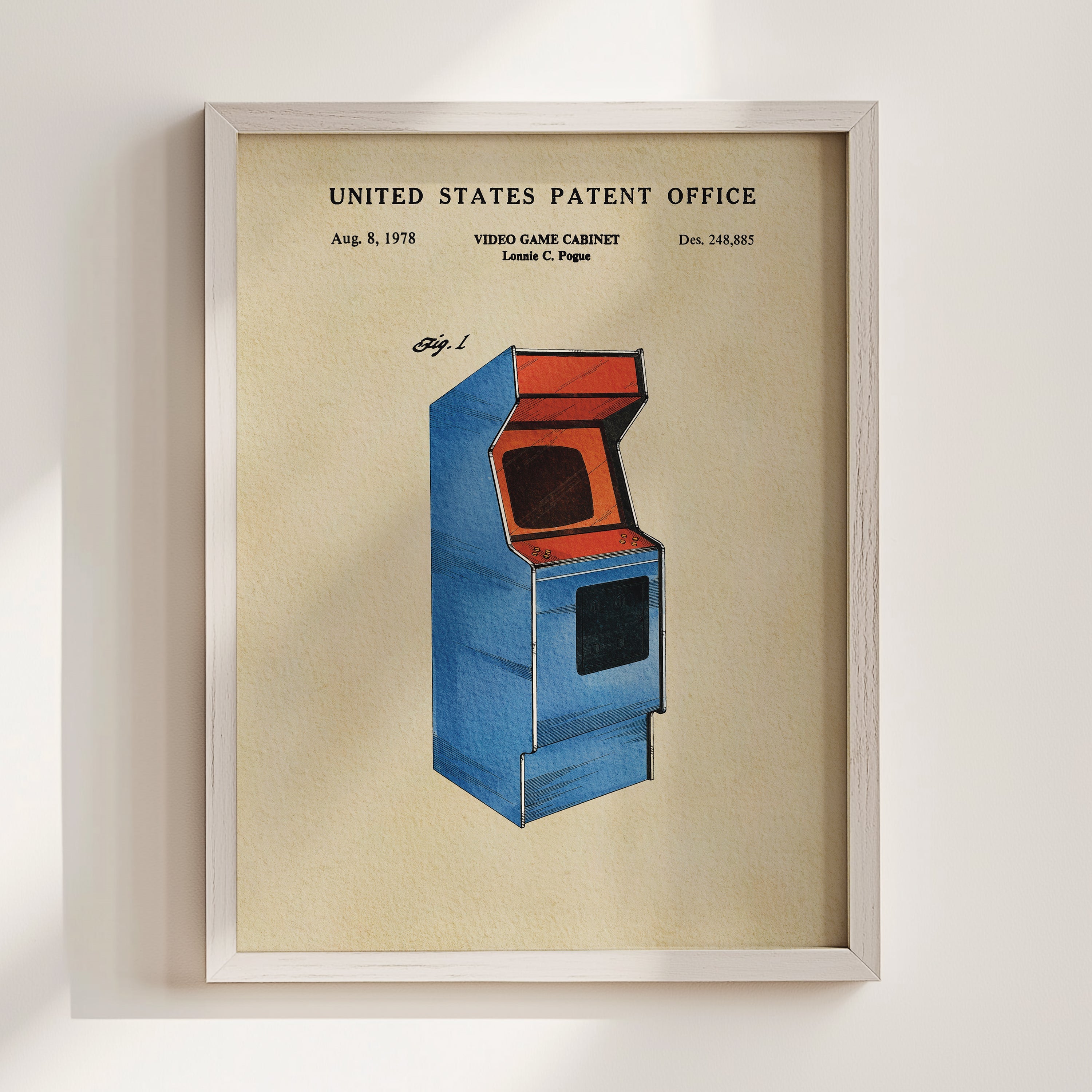Vintage Arcade Game US Patent Print