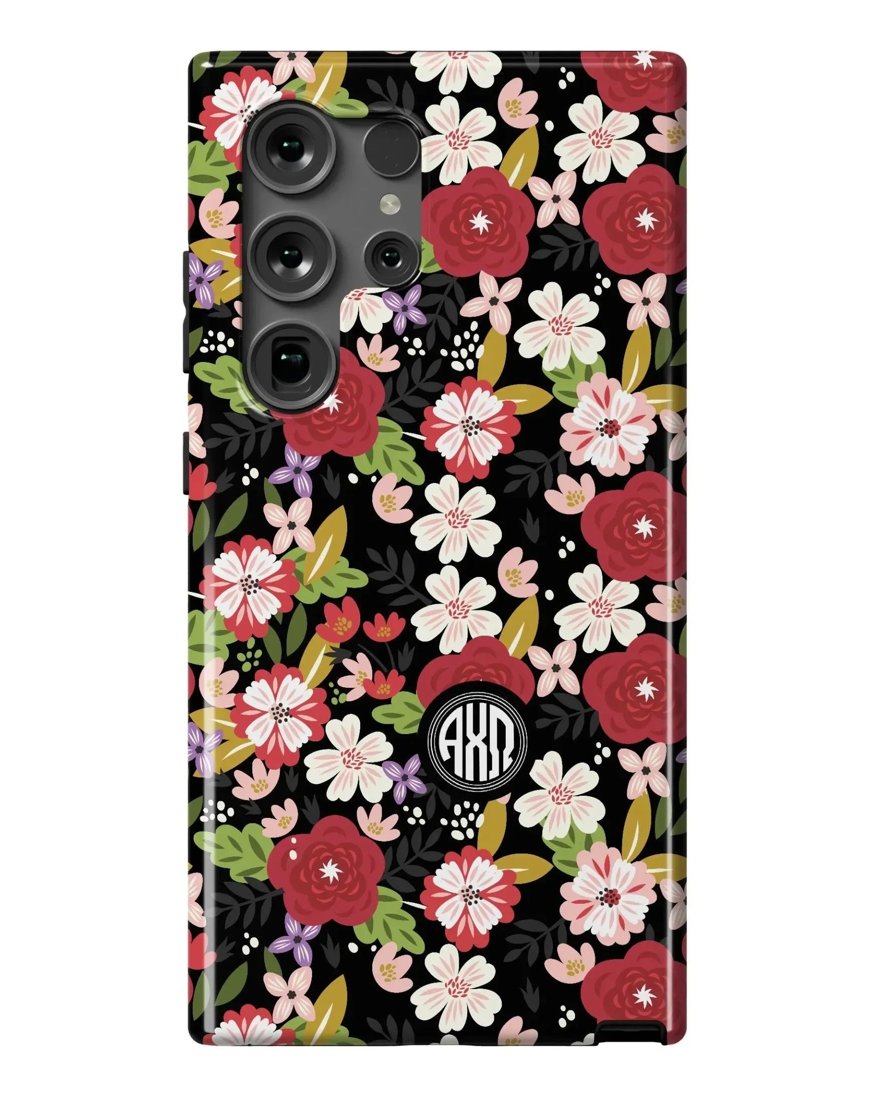 Alpha Chi Omega Samsung Galaxy 24, 23 Mobile Phone Case - Modern Floral Gloss Mobile Phone Cases