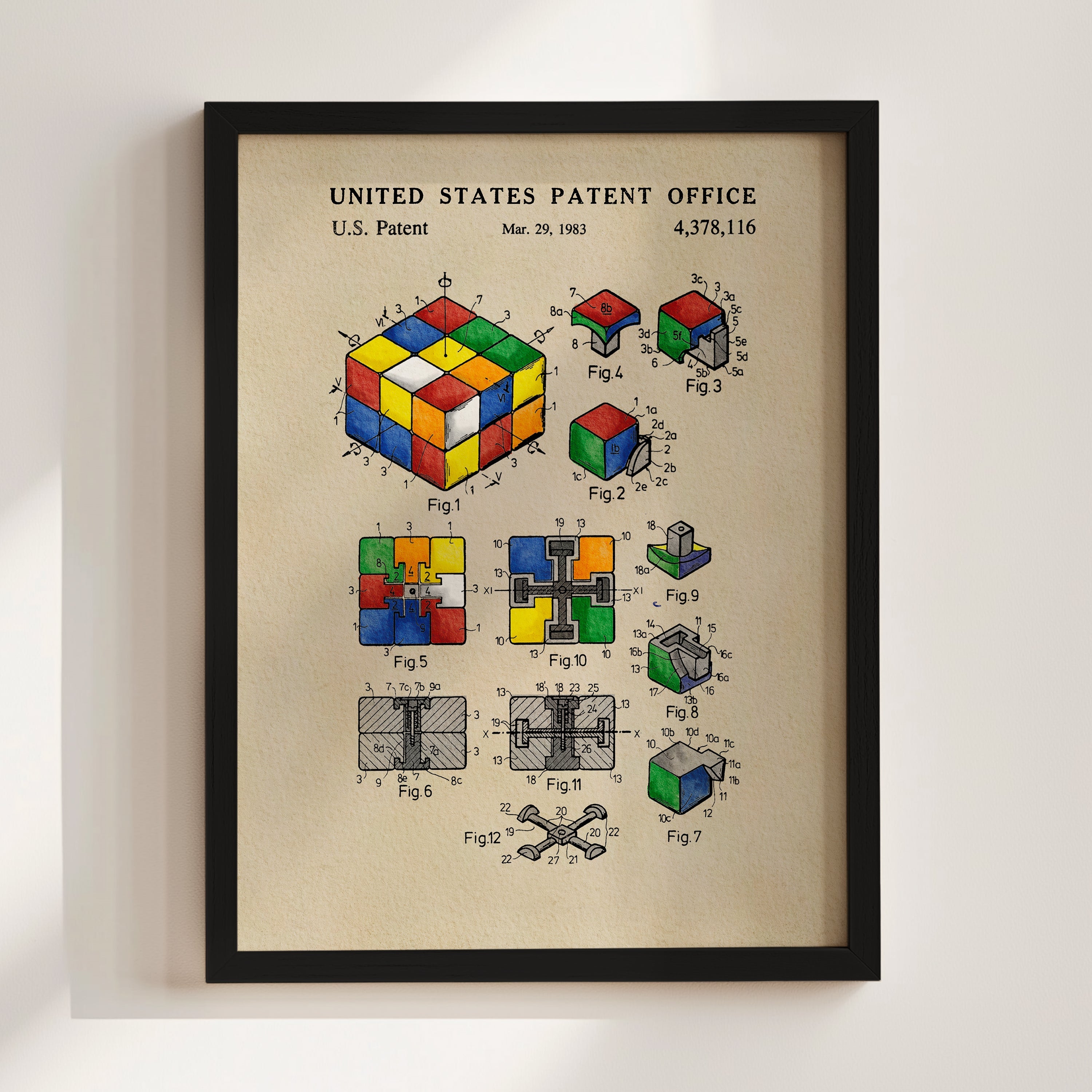 Rubik's Cube US Patent Art Print