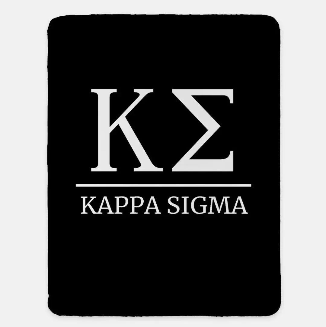 Kappa Sigma XL 60x80 Sherpa Throw Blanket Black Throw Blankets