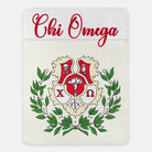 Chi Omega XL 60x80 Sherpa Blanket - Coat of Arms Throw Blankets