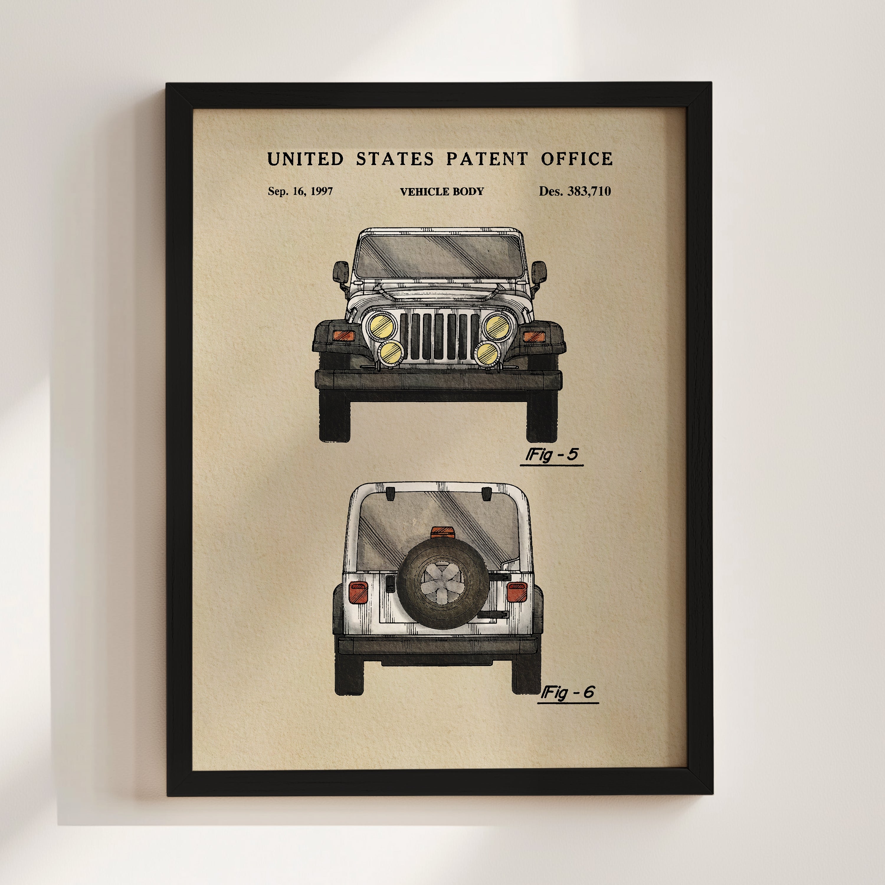 Jeep US Patent Art Print | Wall Art | Dorm Decor - Campus Greek Fit