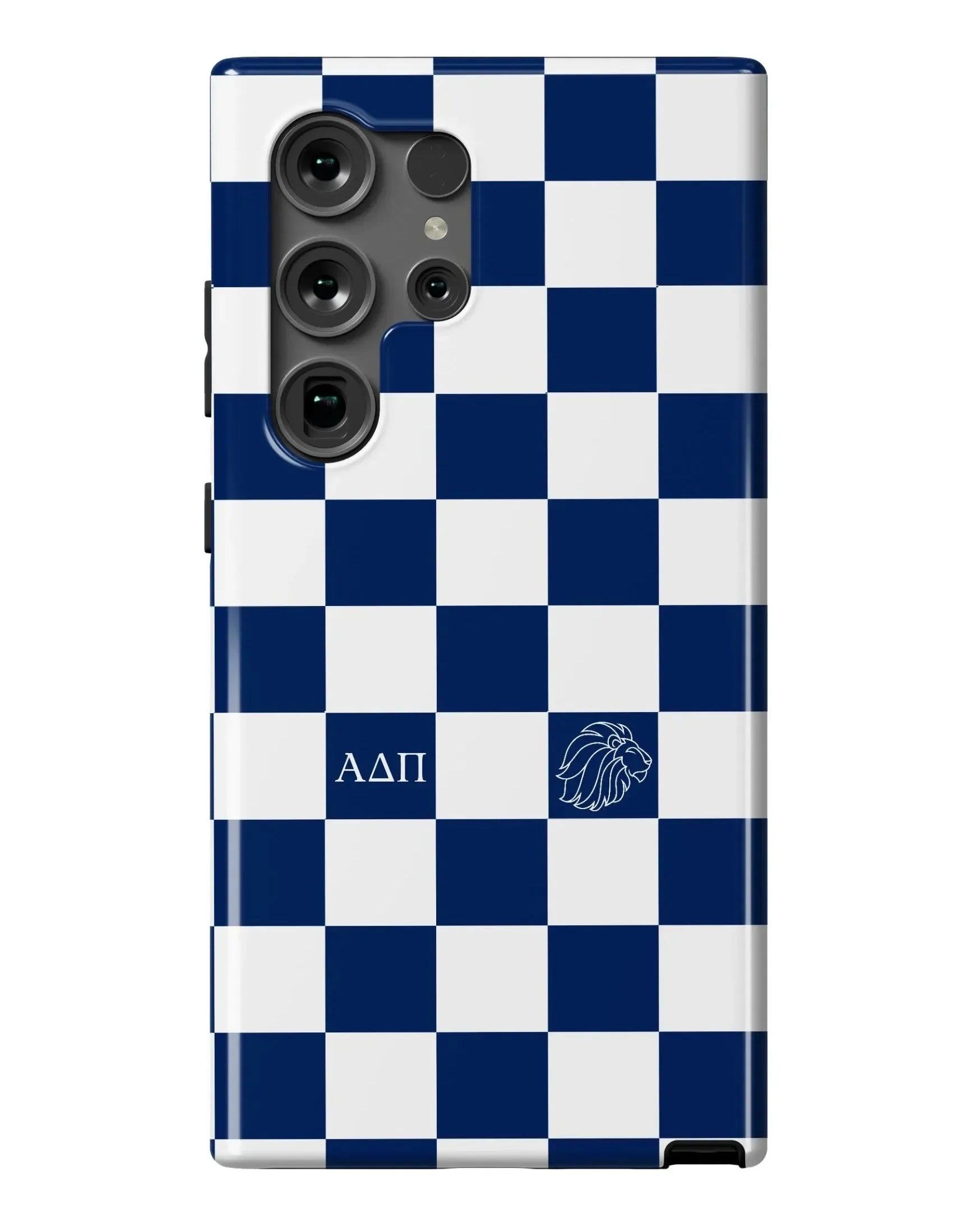 Alpha Delta Pi Samsung Galaxy 24, 23 Mobile Phone Case - Midnight Blue Check Gloss Mobile Phone Cases