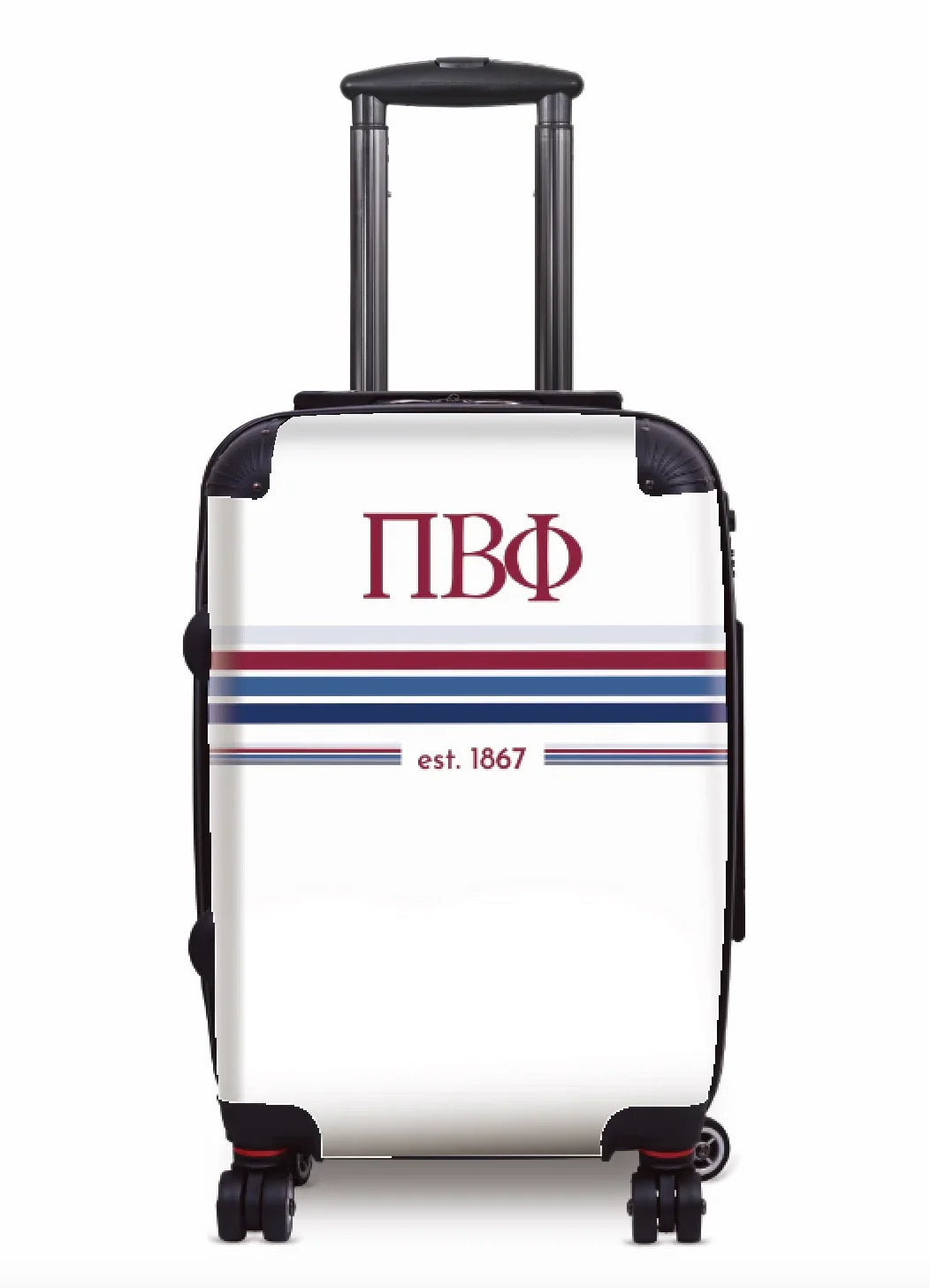 Pi Beta Phi Carry-on Suitcase - Preppy Stripes Suitcases