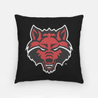 Arkansas State Pillow Cover - Black Full Color Wolf Head 18" Pillow Covers