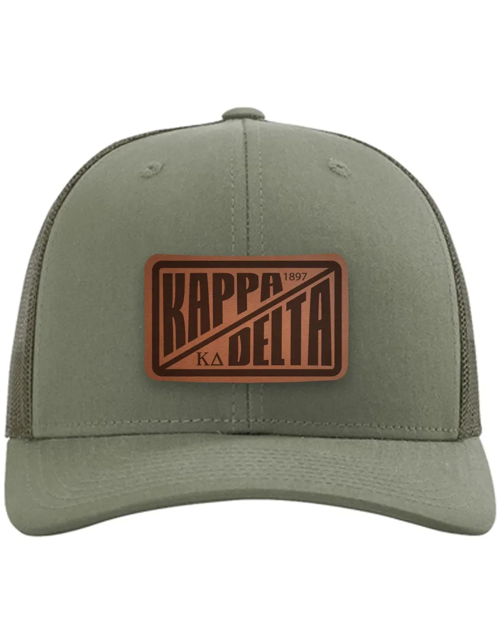 Kappa Delta Richardson 112 Leatherette Patch Trucker Hat - Divide Loden Trucker Hat