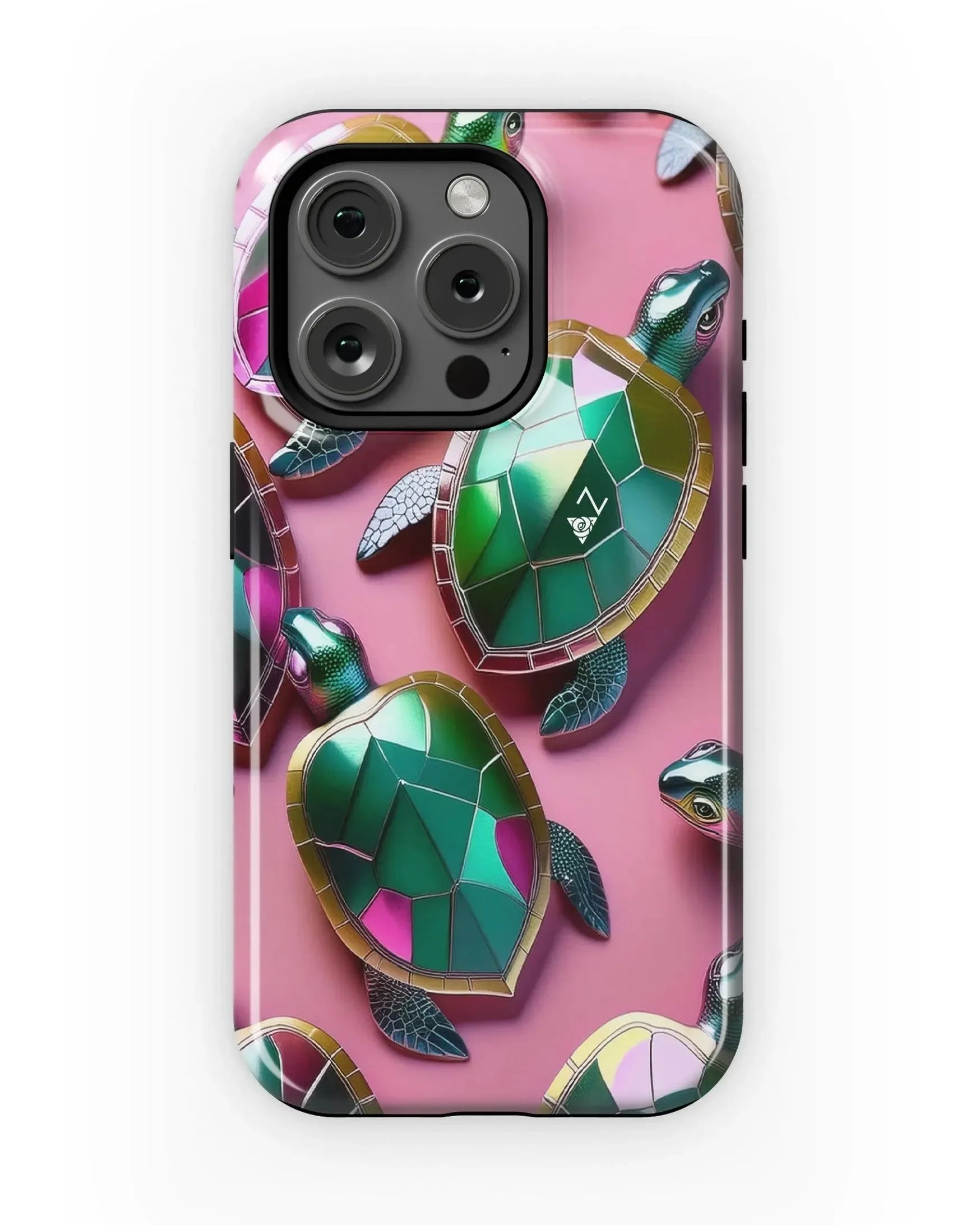 Delta Zeta iPhone 16, 15, 14 Mobile Phone Case - Jeweled Turtles Gloss Mobile Phone Cases