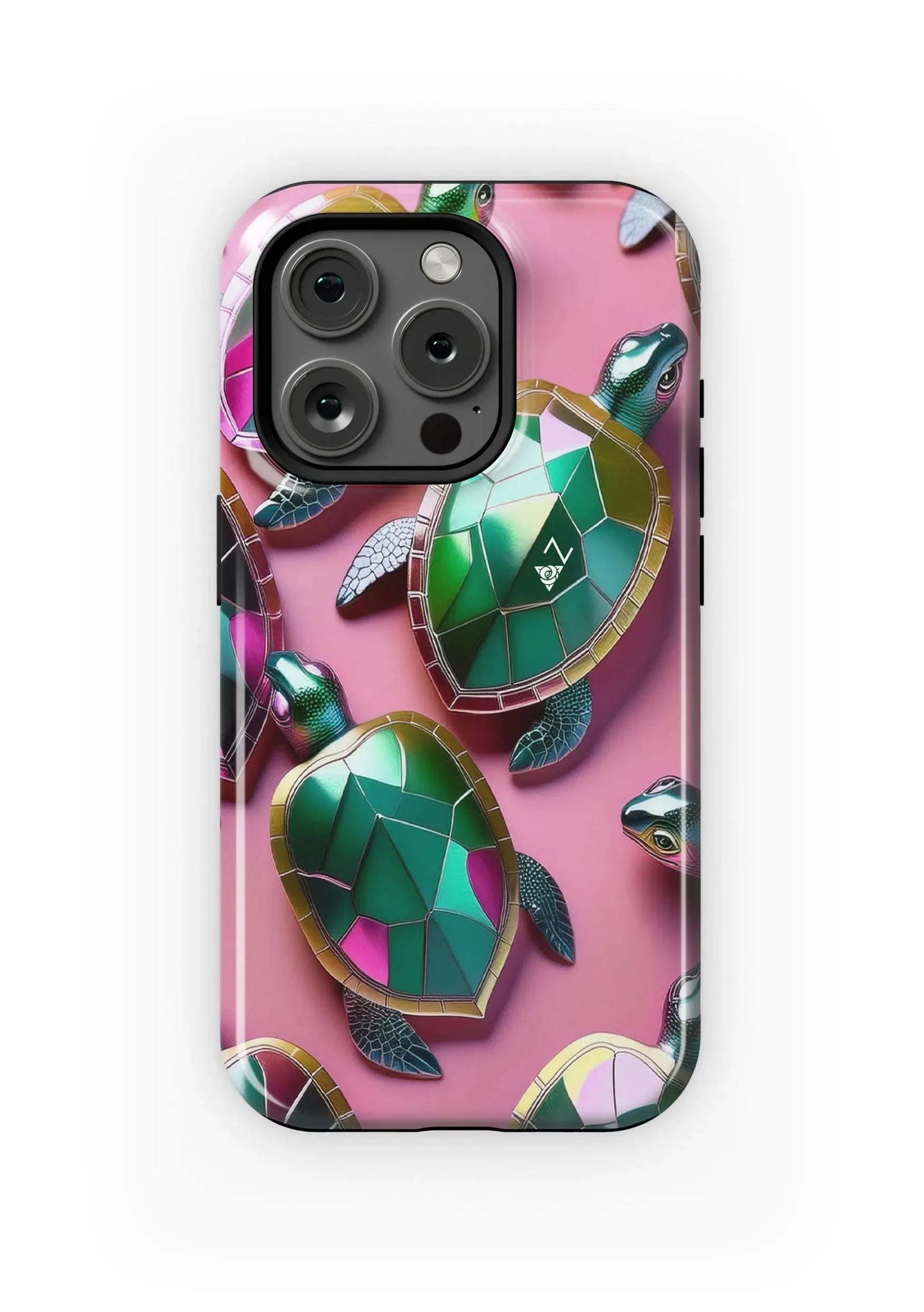 Delta Zeta iPhone 16, 15, 14 Mobile Phone Case - Jeweled Turtles Gloss Mobile Phone Cases