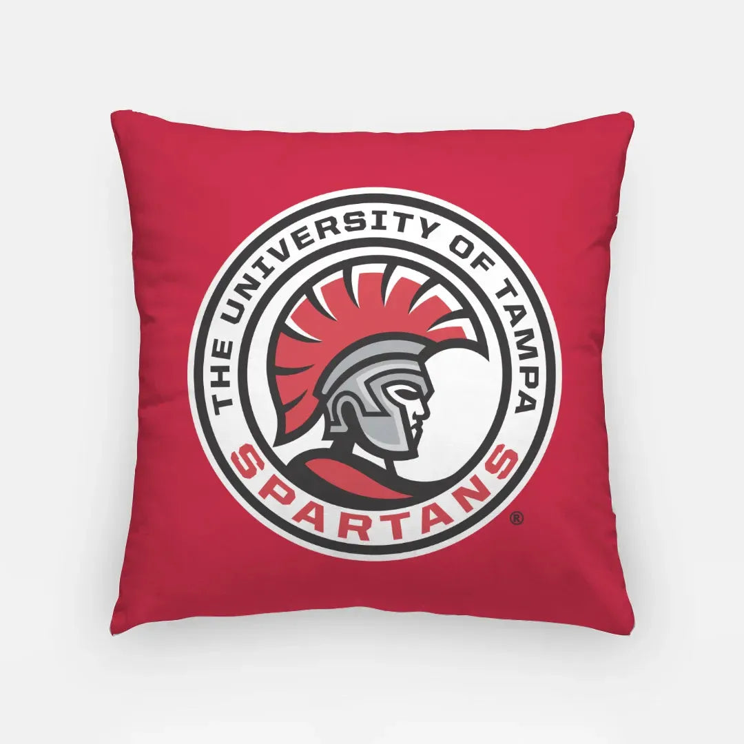 University of Tampa Spartan Seal Pillow Cover - Red - 18" Pillow Covers